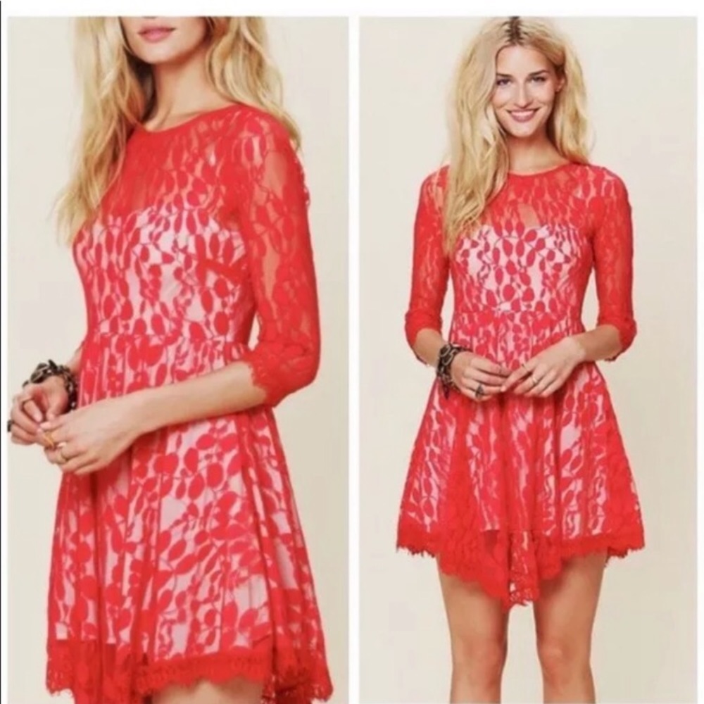 Free People Dress Red